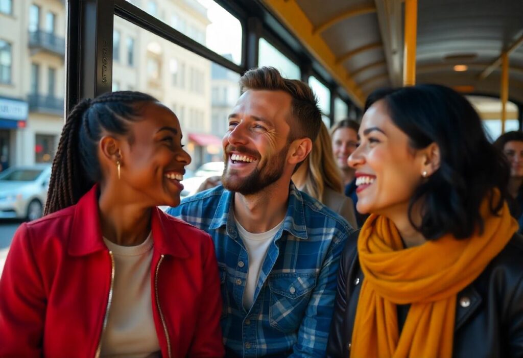 Group of friends enjoying the San Francisco City Highlights Tour