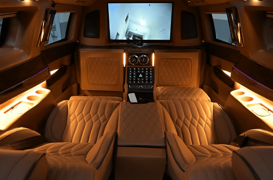Limo Car Interior Spacious Bedrooms and Rest Areas