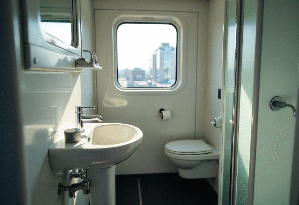 Image of bathroom inside a bus