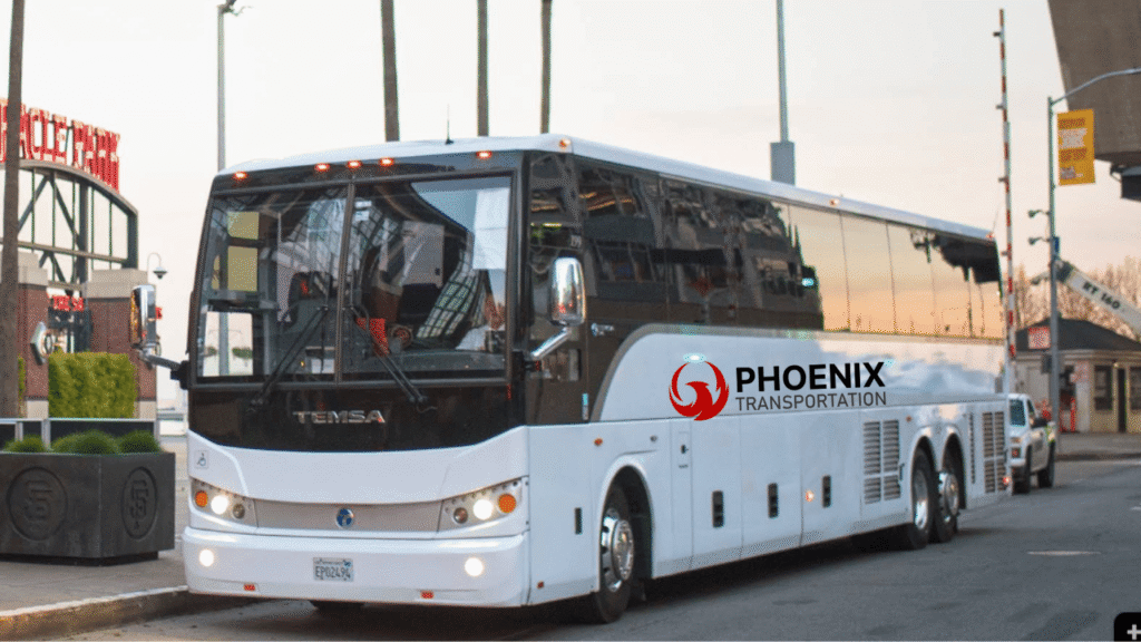 Modern White Party Bus by Phoenix Transportation
