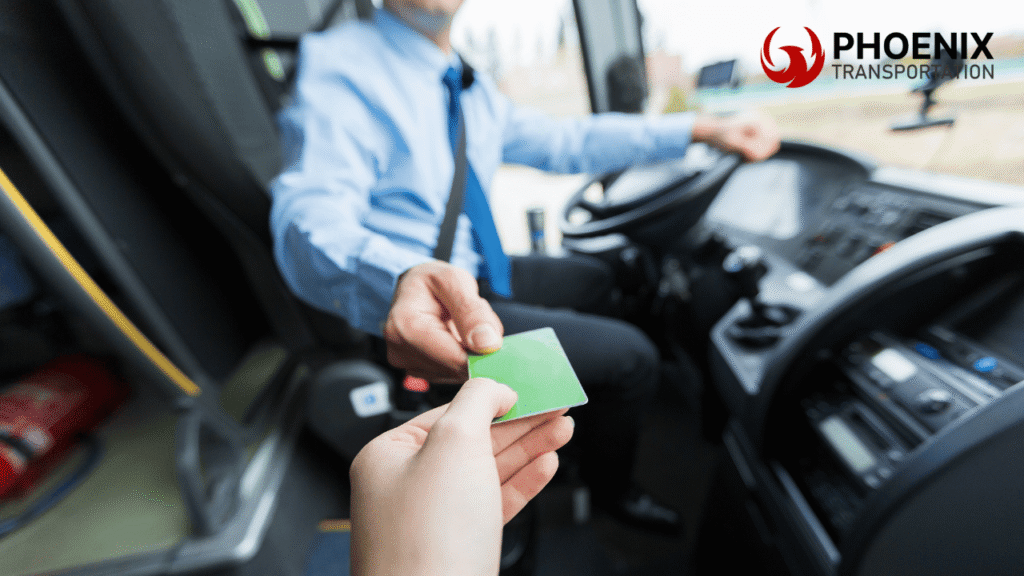 Passenger Handed-over the Buss Pass to Bus Driver