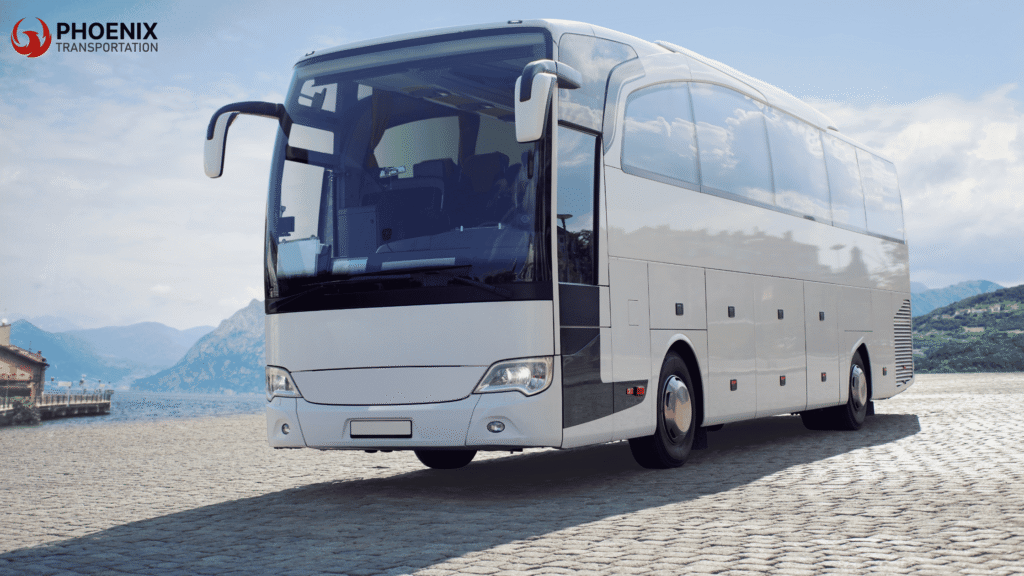 White Charter Bus for Daly City Travel